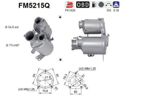 Particulate filter, exhaust system FM5215Q AS