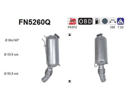 Particulate filter, exhaust system FN5260Q AS