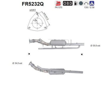 Particulate filter, exhaust system FR5232Q AS