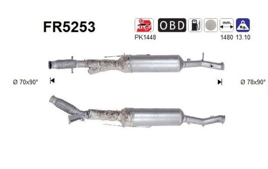 Particulate filter, exhaust system FR5253 AS