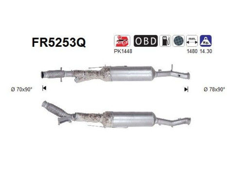 Particulate filter, exhaust system FR5253Q AS