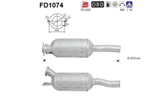 Particulate filter FD1074 AS
