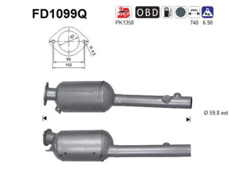 Particulate filter FD1099Q AS