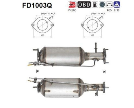 Soot/Particulate Filter, exhaust system FD1003Q AS