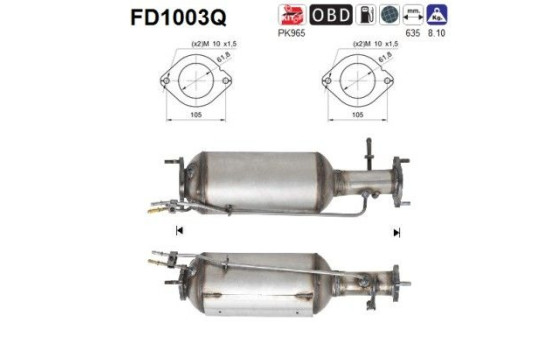 Soot/Particulate Filter, exhaust system FD1003Q AS