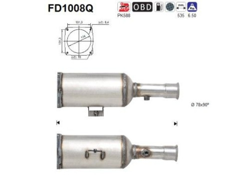 Soot/Particulate Filter, exhaust system FD1008Q AS