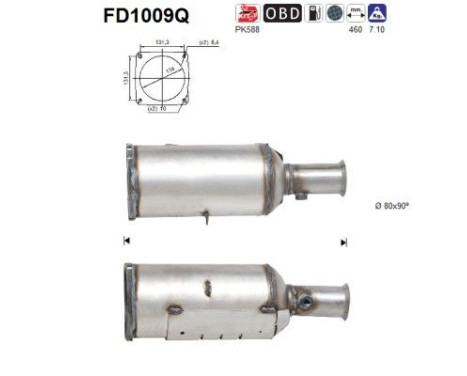 Soot/Particulate Filter, exhaust system FD1009Q AS