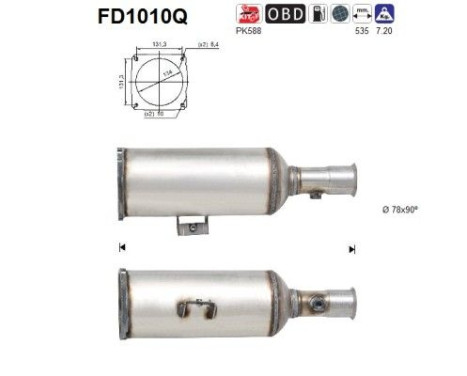 Soot/Particulate Filter, exhaust system FD1010Q AS
