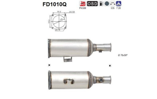 Soot/Particulate Filter, exhaust system FD1010Q AS