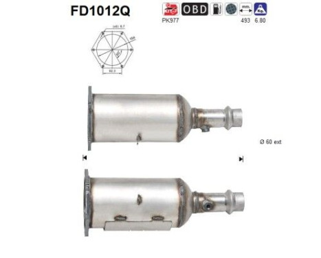 Soot/Particulate Filter, exhaust system FD1012Q AS