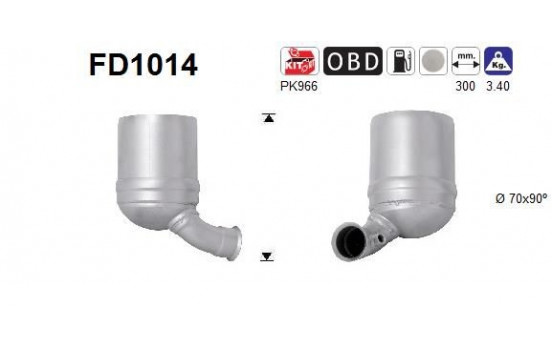 Soot/Particulate Filter, exhaust system FD1014 AS