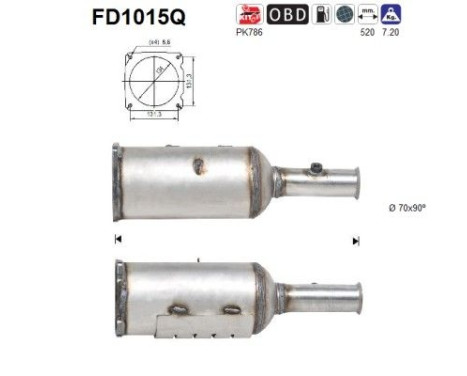 Soot/Particulate Filter, exhaust system FD1015Q AS