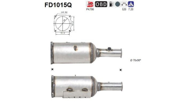 Soot/Particulate Filter, exhaust system FD1015Q AS