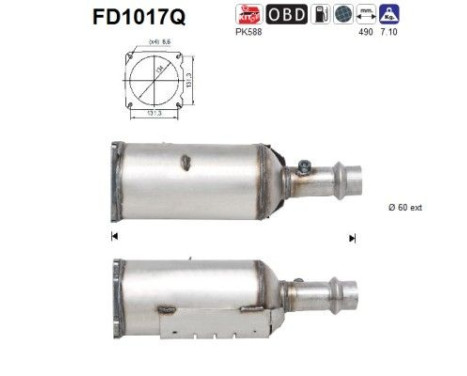 Soot/Particulate Filter, exhaust system FD1017Q AS