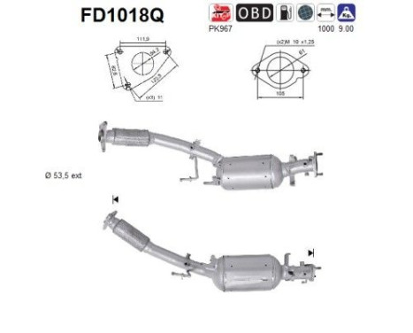Soot/Particulate Filter, exhaust system FD1018Q AS