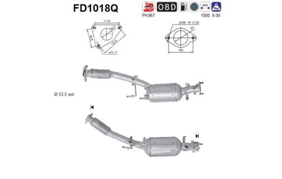 Soot/Particulate Filter, exhaust system FD1018Q AS