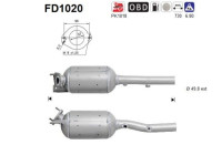 Soot/Particulate Filter, exhaust system FD1020 AS