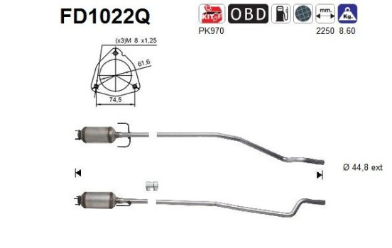 Soot/Particulate Filter, exhaust system FD1022Q AS