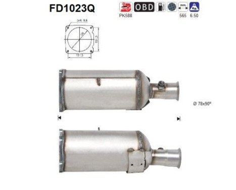 Soot/Particulate Filter, exhaust system FD1023Q AS