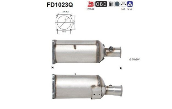 Soot/Particulate Filter, exhaust system FD1023Q AS