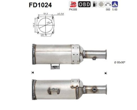 Soot/Particulate Filter, exhaust system FD1024 AS