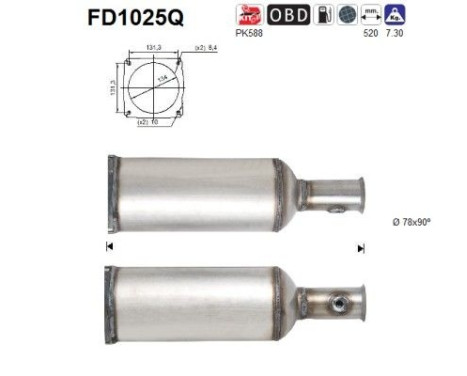 Soot/Particulate Filter, exhaust system FD1025Q AS
