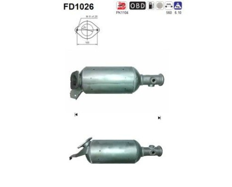 Soot/Particulate Filter, exhaust system FD1026 AS