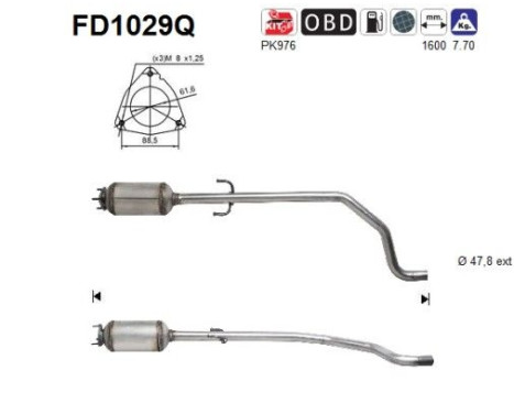 Soot/Particulate Filter, exhaust system FD1029Q AS