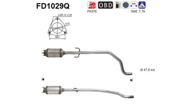 Soot/Particulate Filter, exhaust system FD1029Q AS