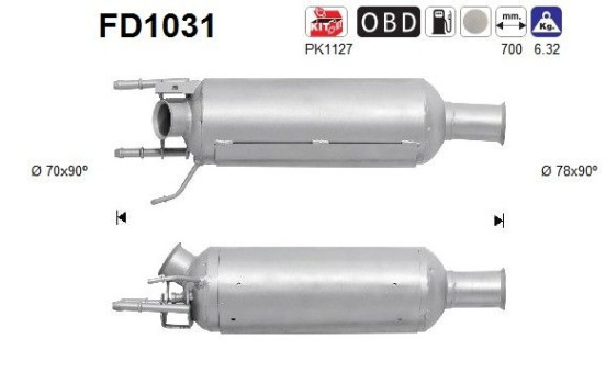 Soot/Particulate Filter, exhaust system FD1031 AS