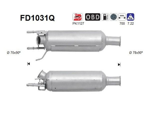 Soot/Particulate Filter, exhaust system FD1031Q AS