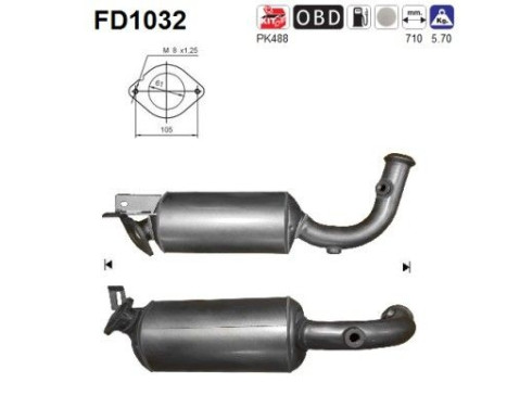 Soot/Particulate Filter, exhaust system FD1032 AS