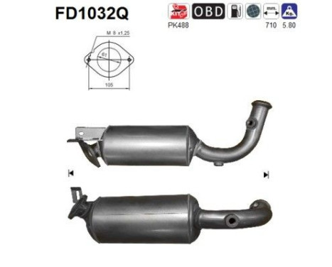Soot/Particulate Filter, exhaust system FD1032Q AS