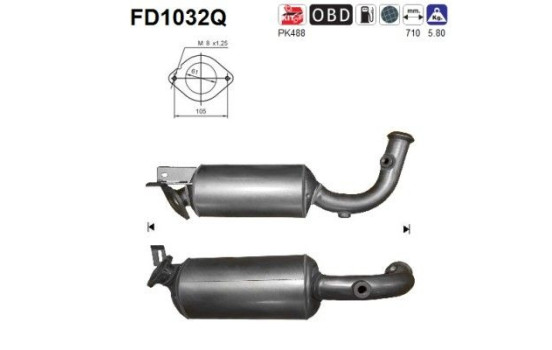Soot/Particulate Filter, exhaust system FD1032Q AS