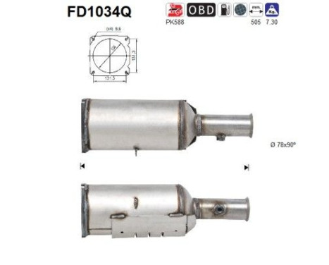 Soot/Particulate Filter, exhaust system FD1034Q AS