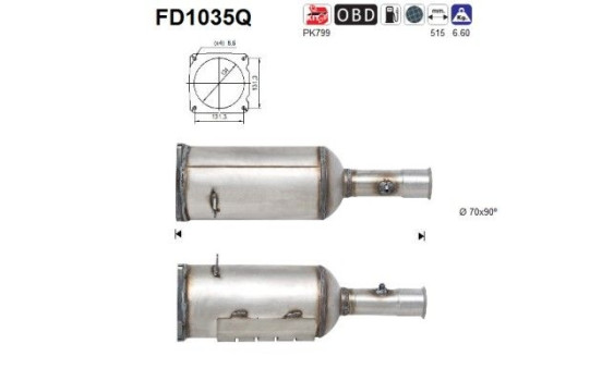 Soot/Particulate Filter, exhaust system FD1035Q AS