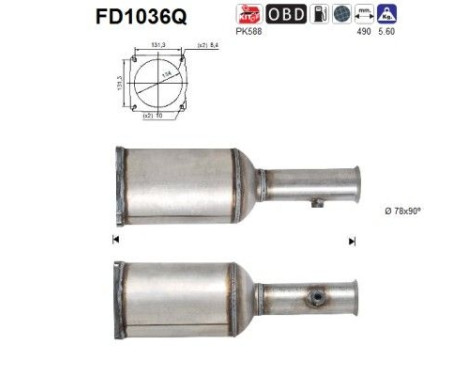 Soot/Particulate Filter, exhaust system FD1036Q AS