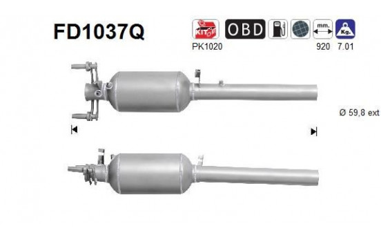 Soot/Particulate Filter, exhaust system FD1037Q AS