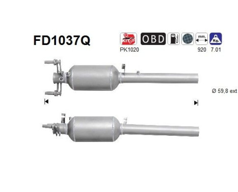 Soot/Particulate Filter, exhaust system FD1037Q AS
