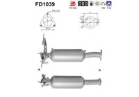 Soot/Particulate Filter, exhaust system FD1039 AS