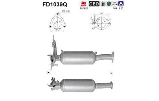 Soot/Particulate Filter, exhaust system FD1039Q AS