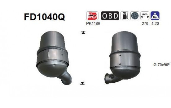 Soot/Particulate Filter, exhaust system FD1040Q AS