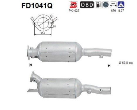 Soot/Particulate Filter, exhaust system FD1041Q AS