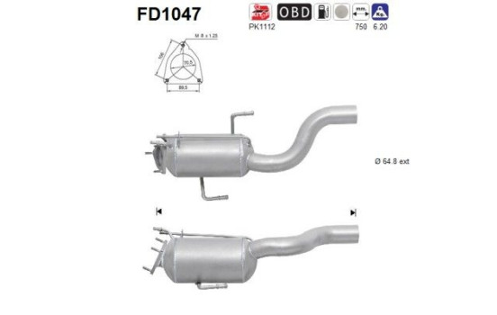Soot/Particulate Filter, exhaust system FD1047 AS