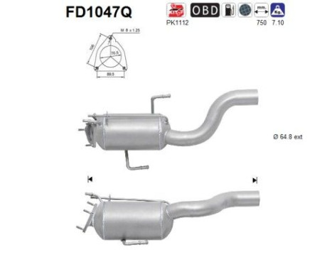 Soot/Particulate Filter, exhaust system FD1047Q AS