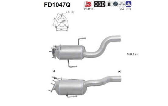 Soot/Particulate Filter, exhaust system FD1047Q AS