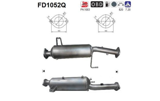 Soot/Particulate Filter, exhaust system FD1052Q AS