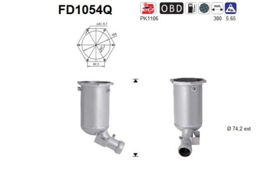 Soot/Particulate Filter, exhaust system FD1054Q AS