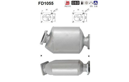Soot/Particulate Filter, exhaust system FD1055 AS