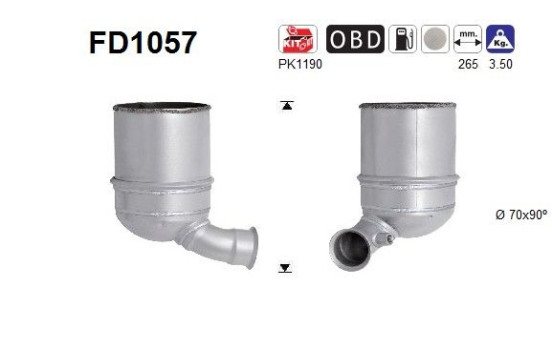 Soot/Particulate Filter, exhaust system FD1057 AS, Image 2